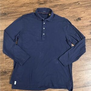 Polo Golf Ralph Lauren Stretch Lisle Long Sleeve Polo Shirt Mens L Navy Blue